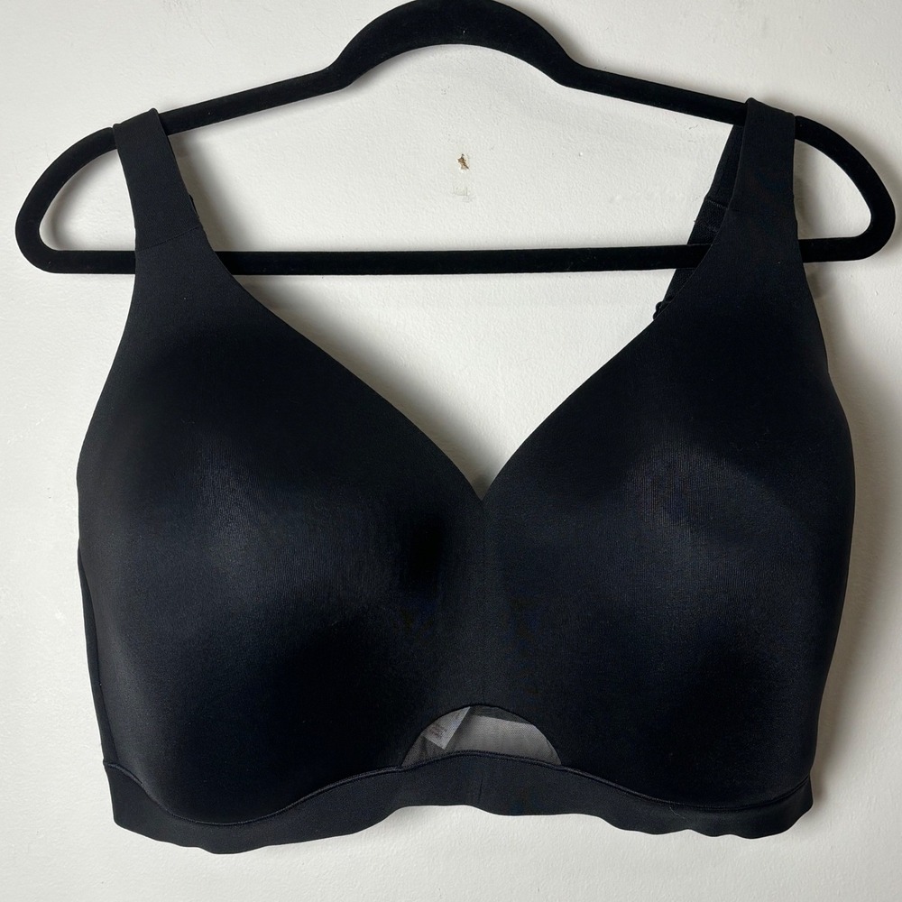 Cacique Lane Bryant Lightly Lined No Wire Bra 42I Black Full Coverage Plus Size
